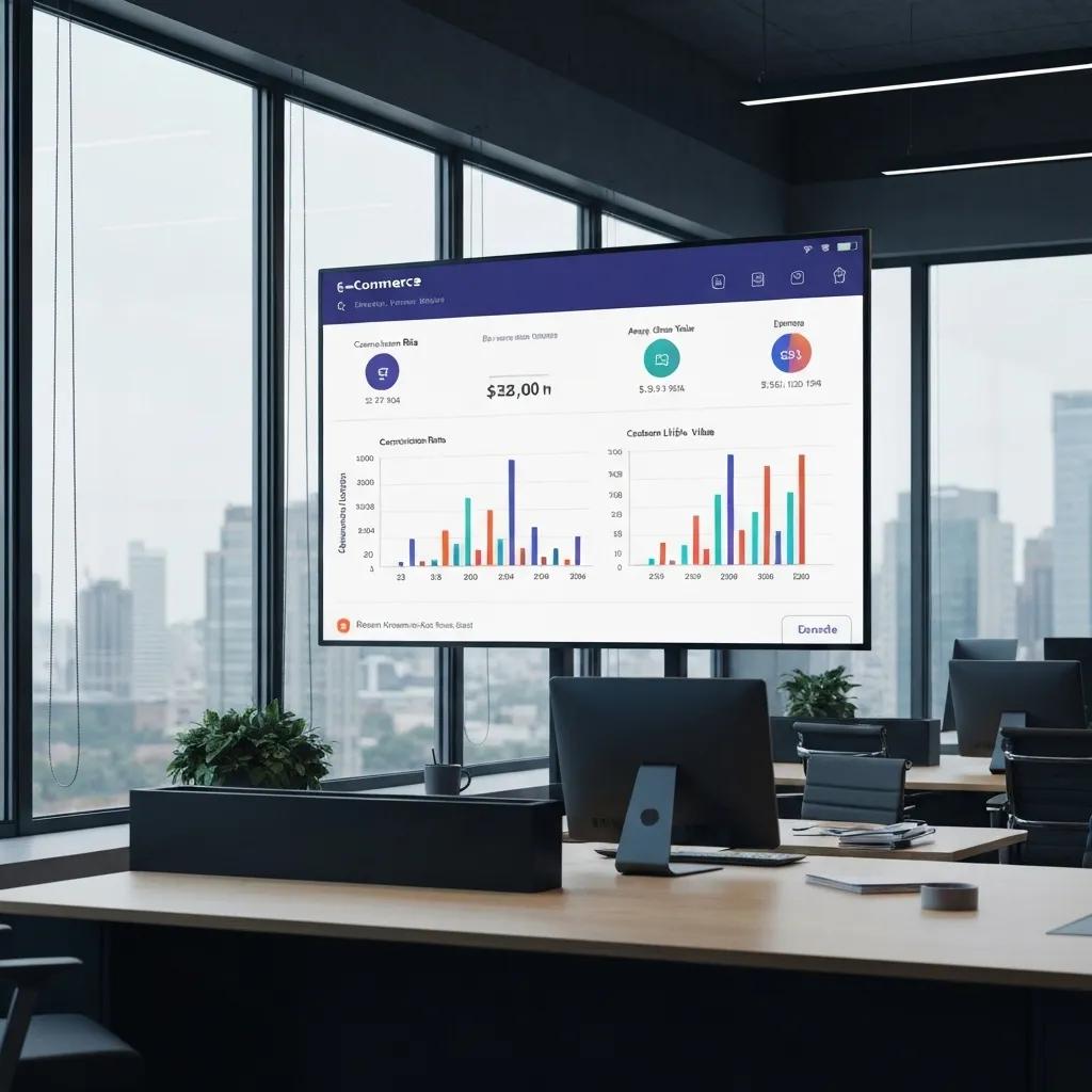 Digital dashboard displaying key e-commerce metrics vital for Shopify sales growth