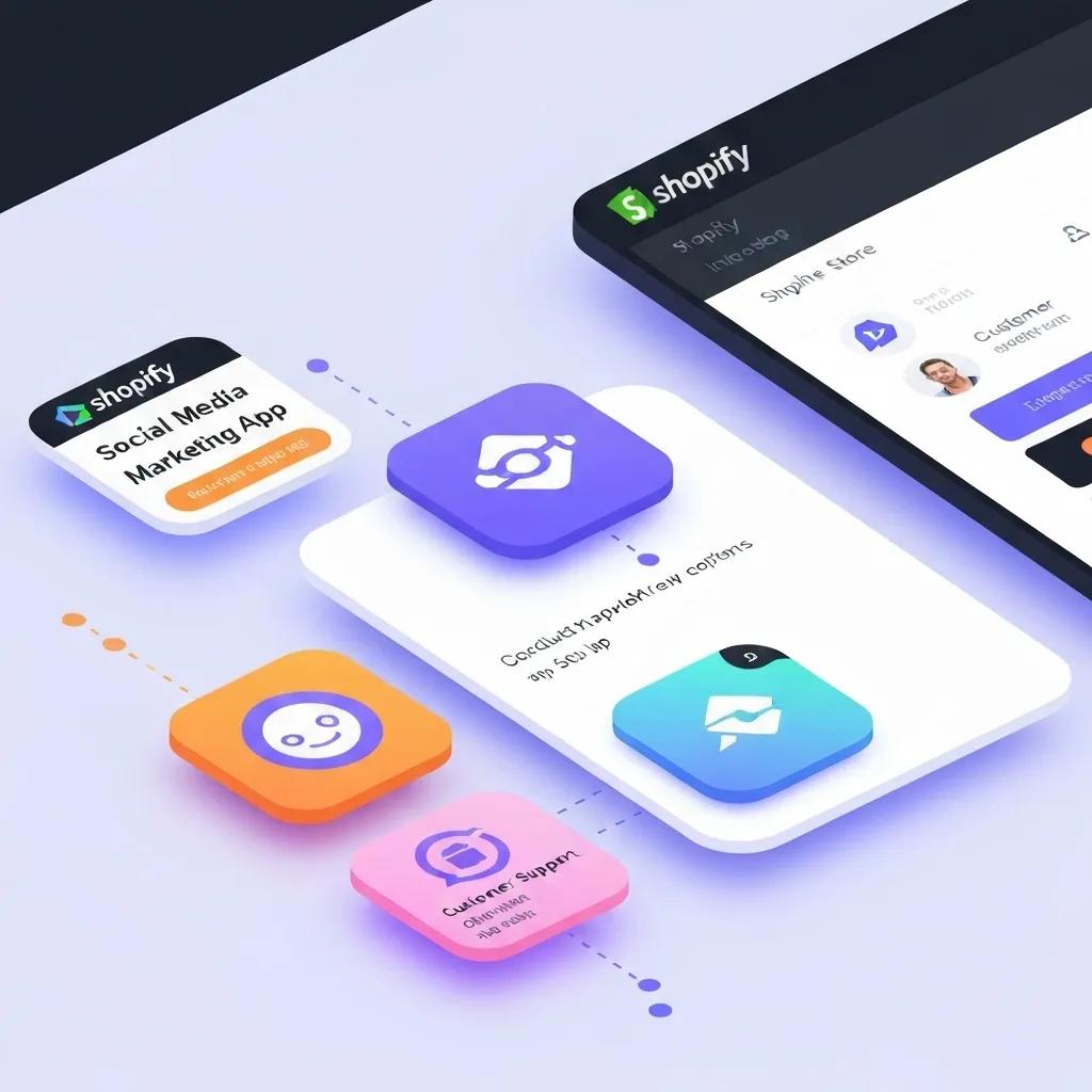 A visual depiction of how Shopify apps integrate smoothly with an online store's infrastructure