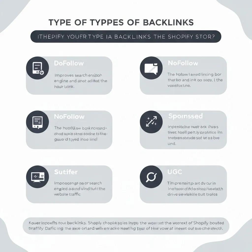 Illustration detailing different backlink types and their importance for Shopify SEO
