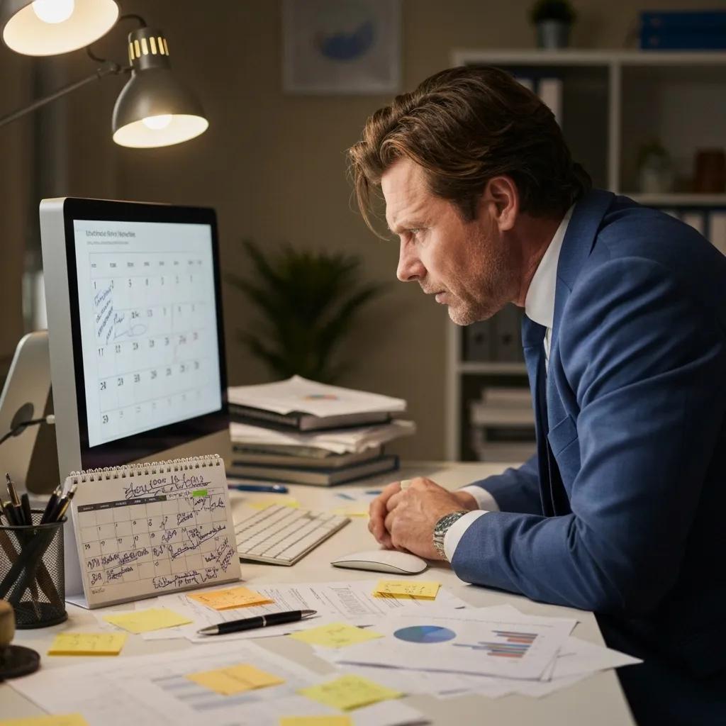 A frustrated business professional grappling with communication breakdowns in a project management context.