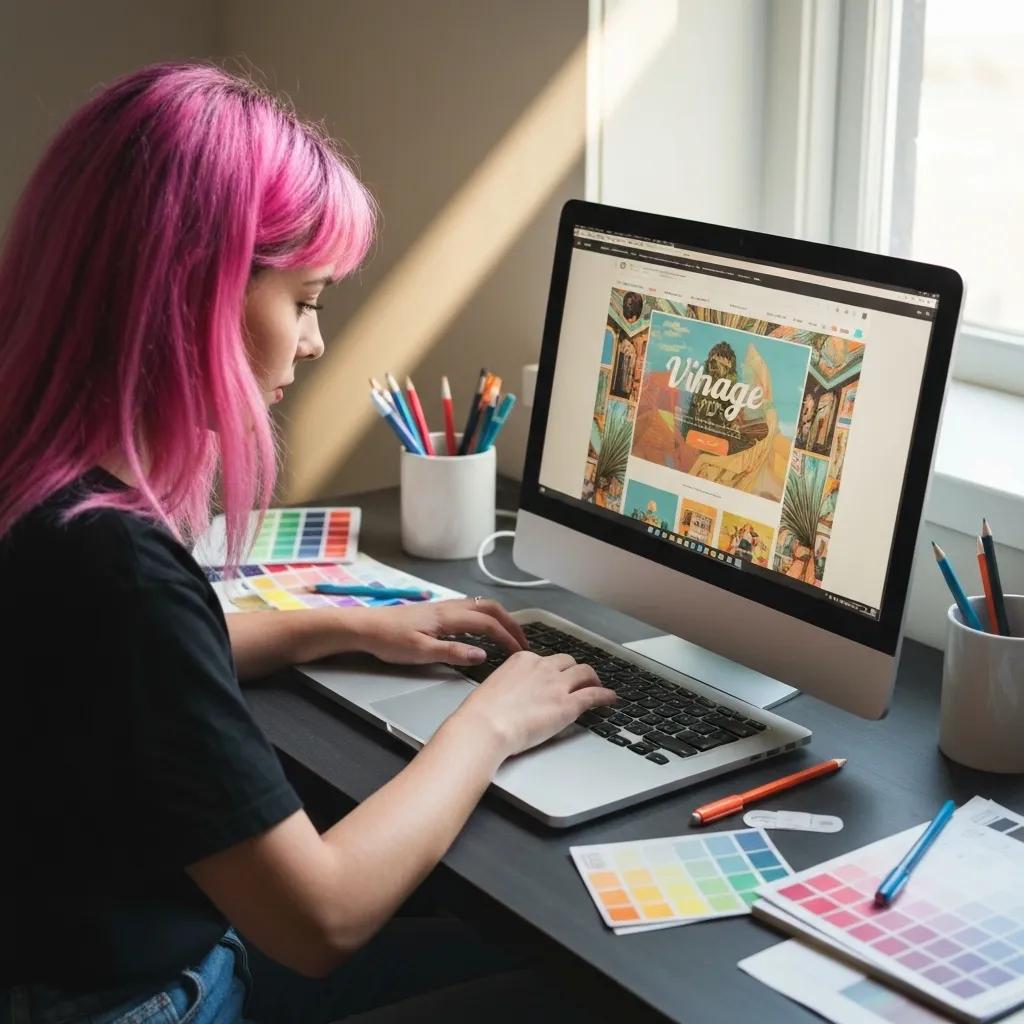 Digital artist meticulously crafting a bespoke Shopify Plus theme with dynamic website elements