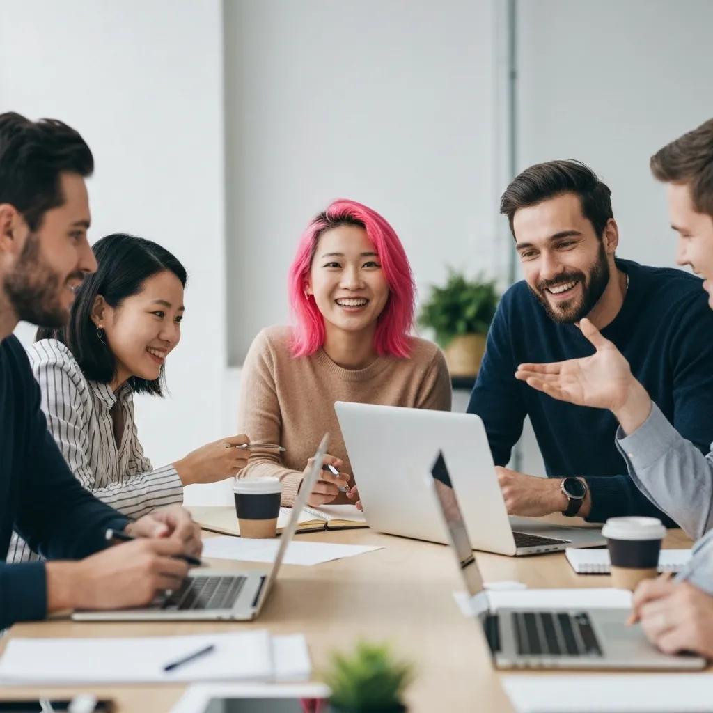 A team actively brainstorming content marketing strategies specifically for Shopify SEO