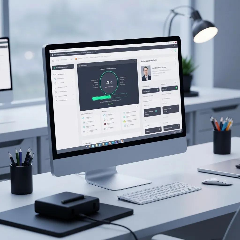 A digital workspace displaying image optimization software improving website loading speeds