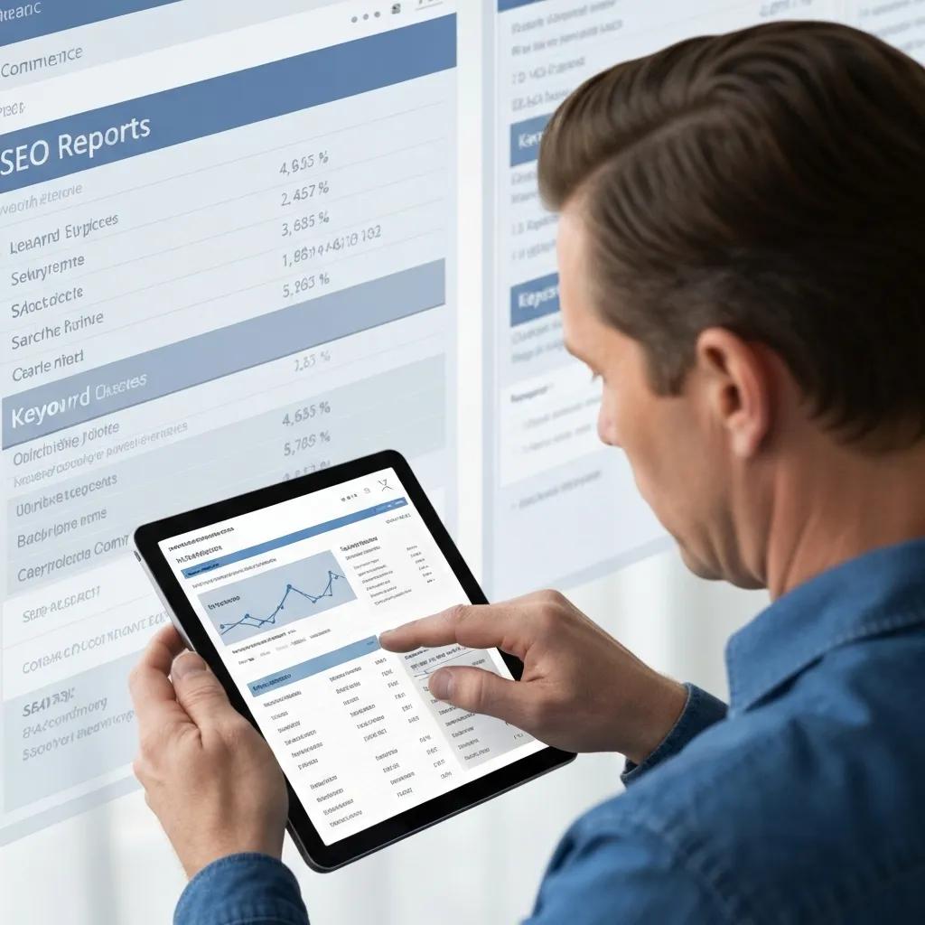 A person examining SEO reports to boost a Shopify store's visibility in search results.