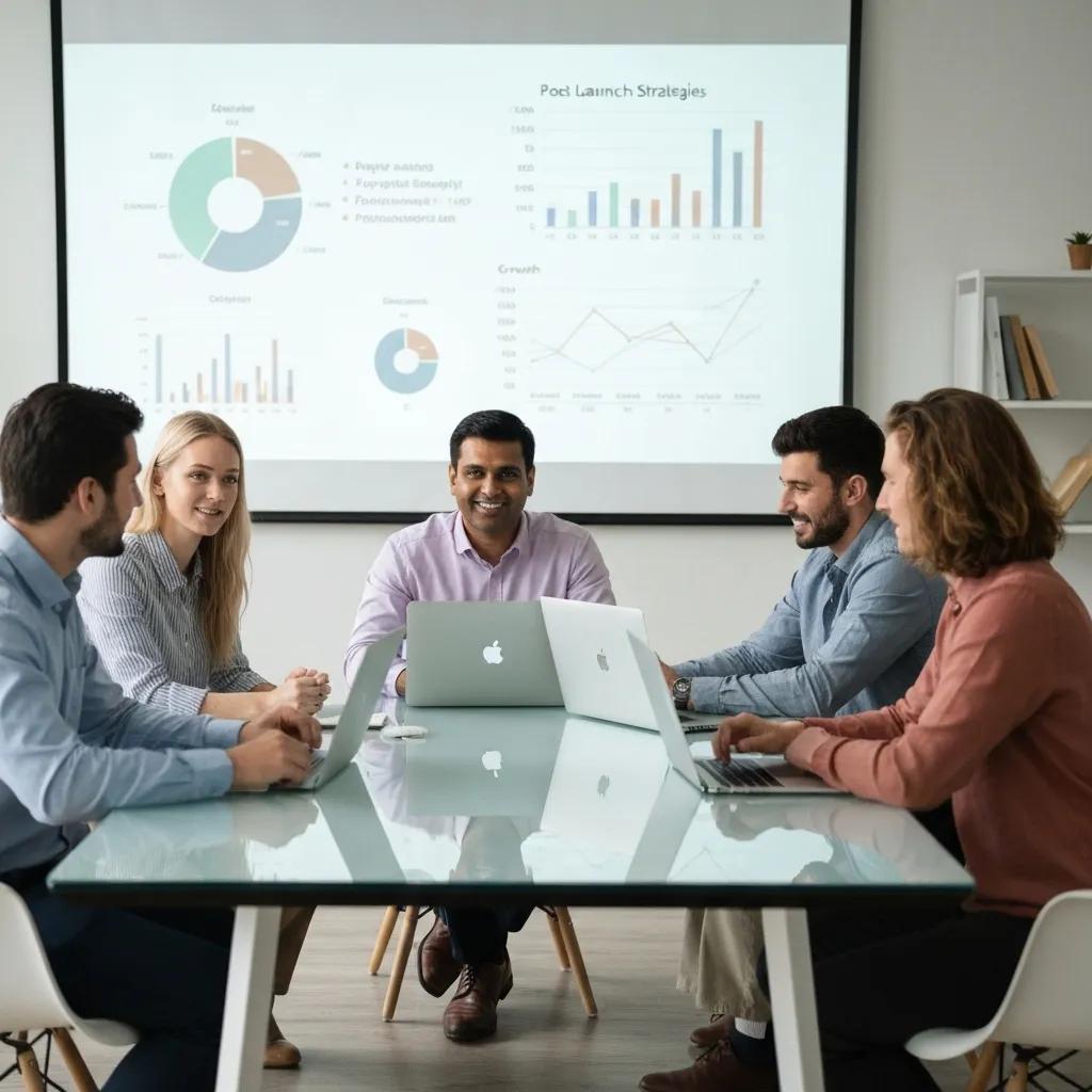 A team discussing post-launch support strategies for sustained Shopify Plus e-commerce growth