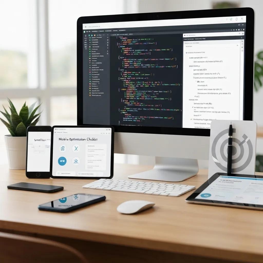 Technical SEO setup for Shopify, illustrating advanced optimization and mobile-first design strategies
