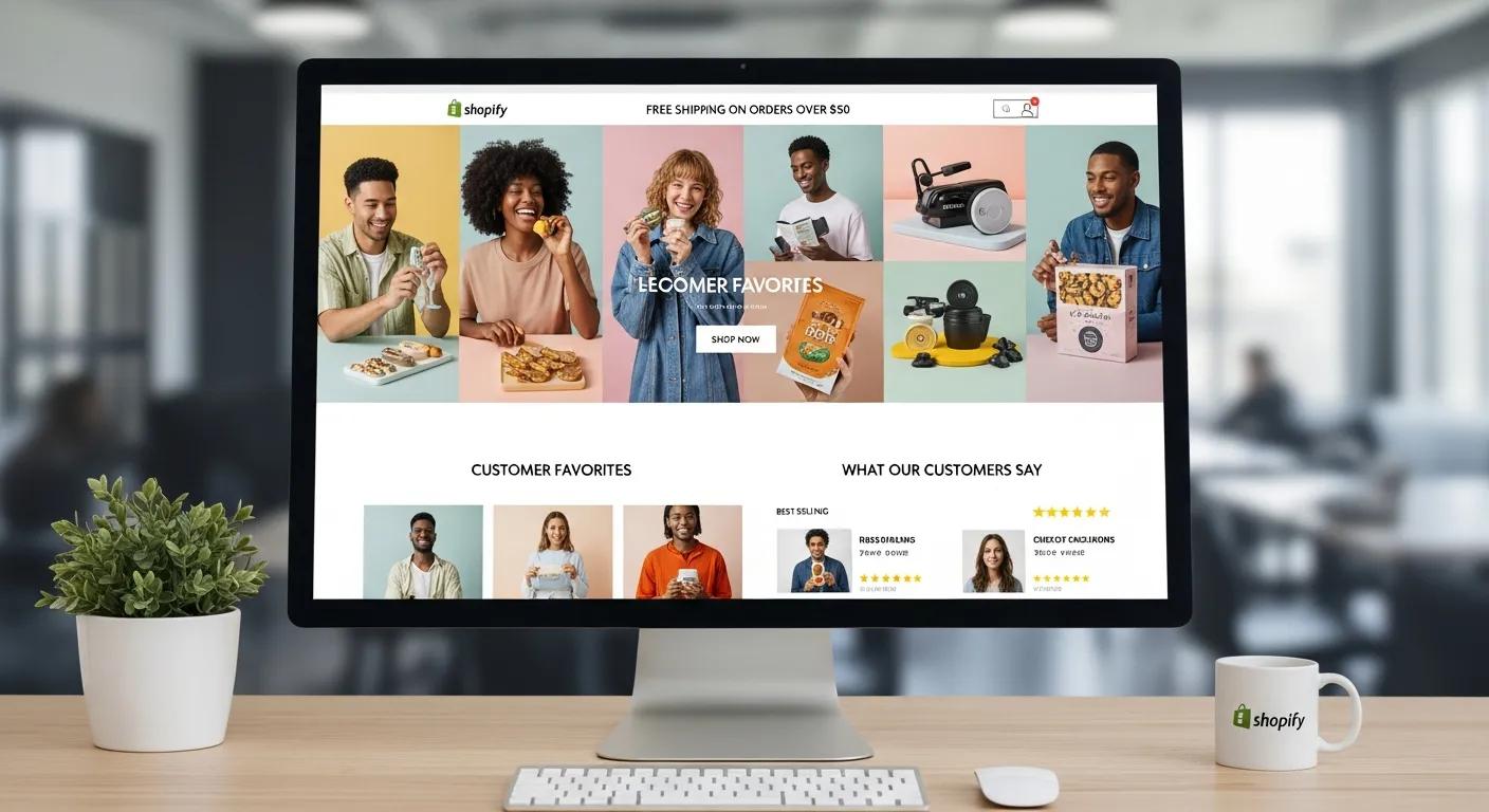 A thriving Shopify store showcasing satisfied customers and appealing product displays