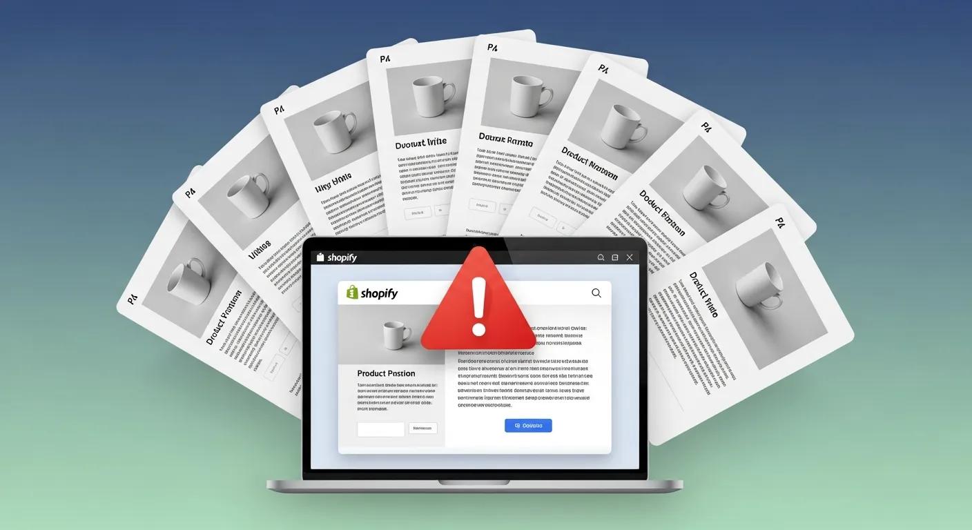 Visual representation of duplicate content problems on Shopify e-commerce sites