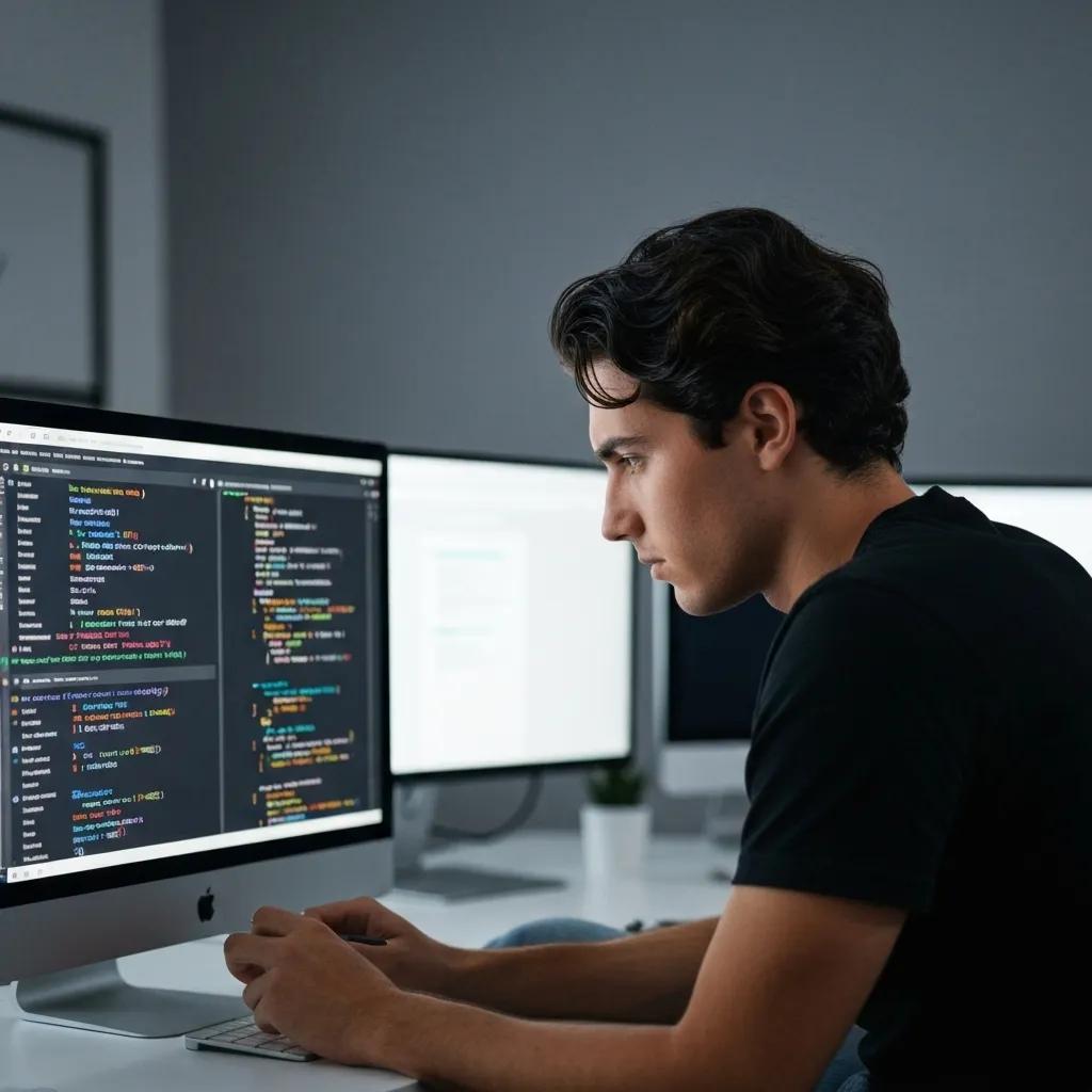 A close-up view of a computer screen displaying intricate technical SEO tools and code analysis for Shopify.