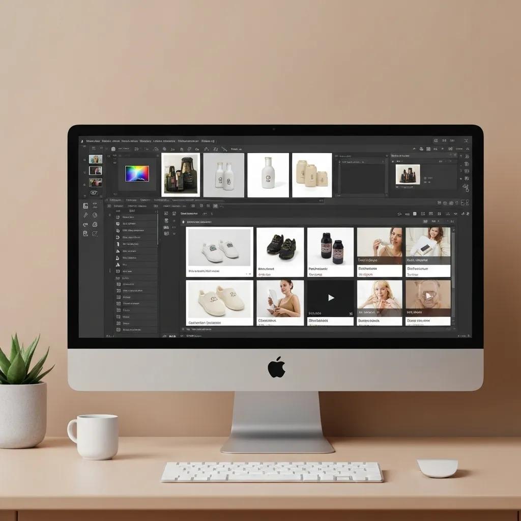 A focused digital workspace dedicated to the meticulous optimization of e-commerce images and videos
