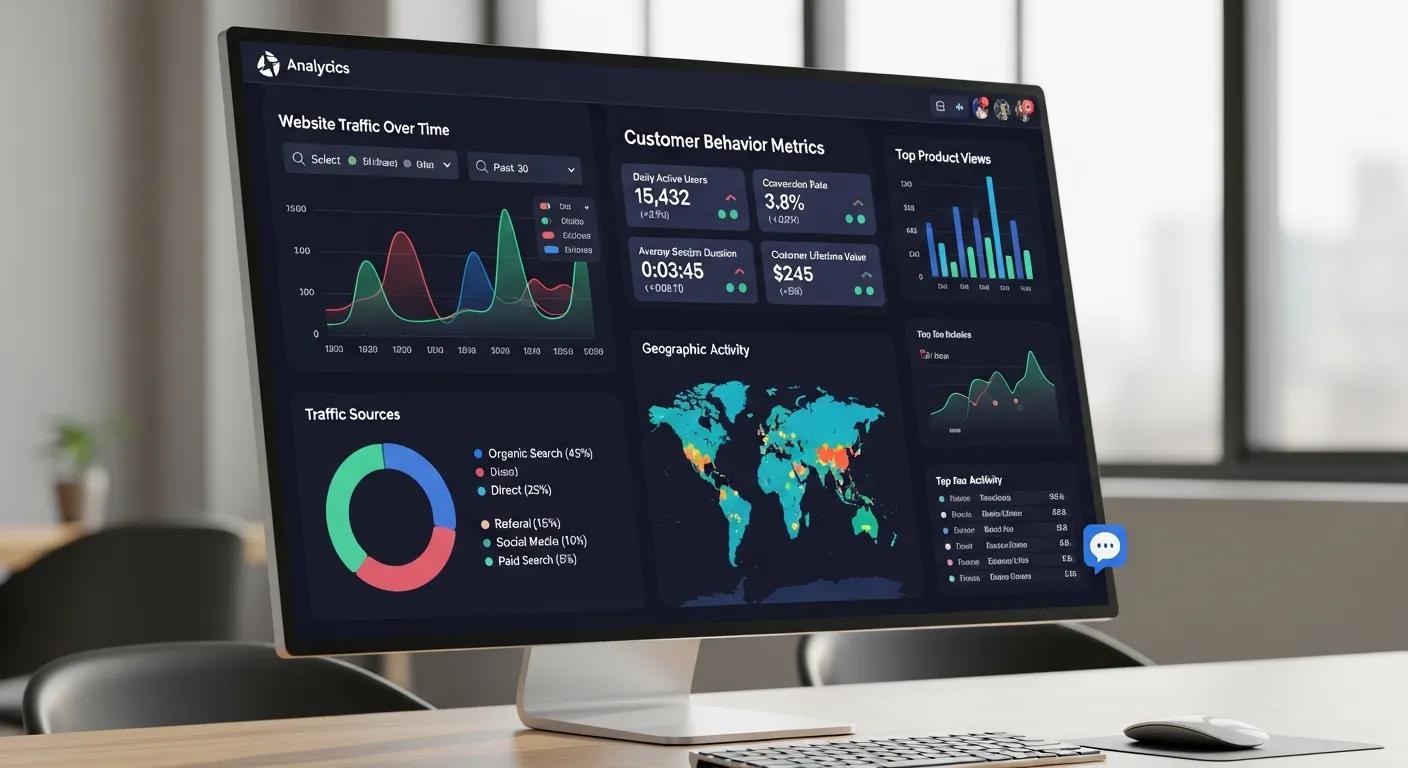 Detailed analytics dashboard displaying key customer behavior metrics
