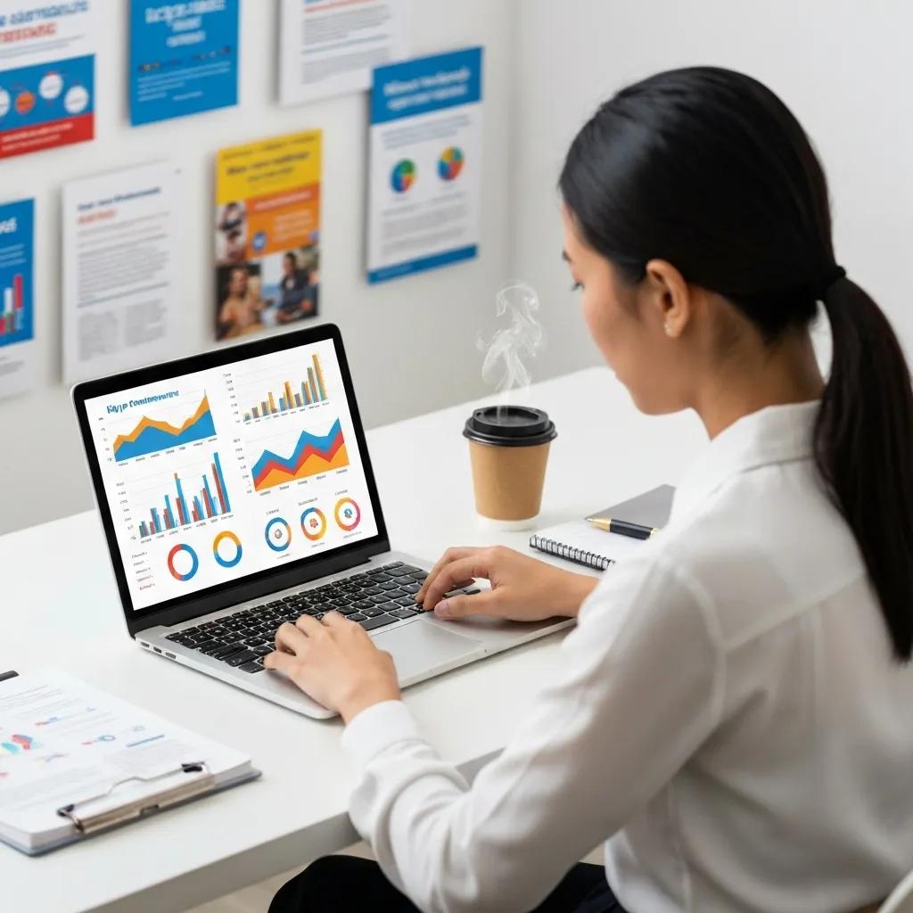 A marketing strategist meticulously analyzing data to drive sales growth using advanced Shopify marketing applications