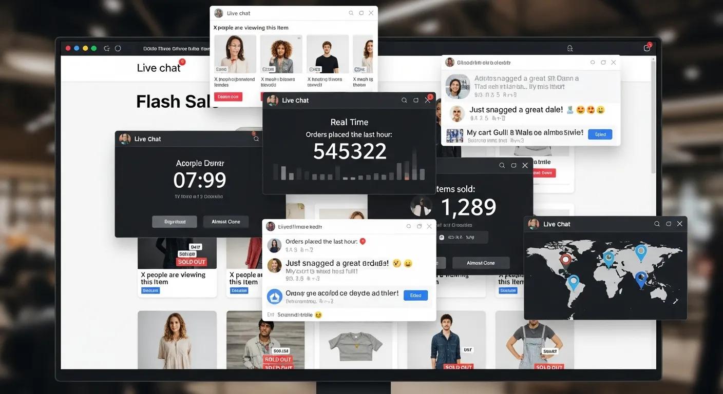 Busy online store during flash sale showcasing customer engagement