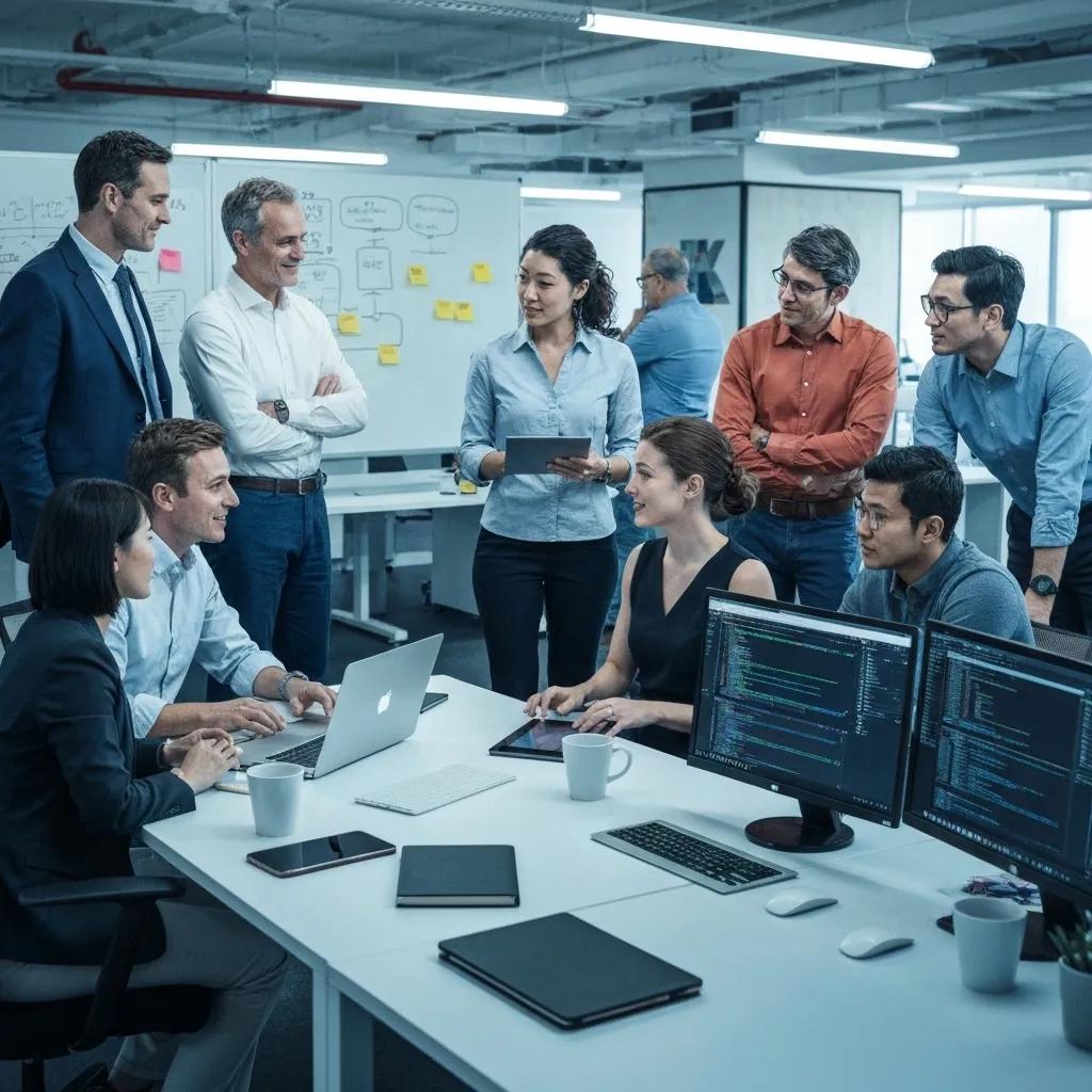 Merchants, partners, and developers actively engaging and collaborating in a vibrant e-commerce ecosystem