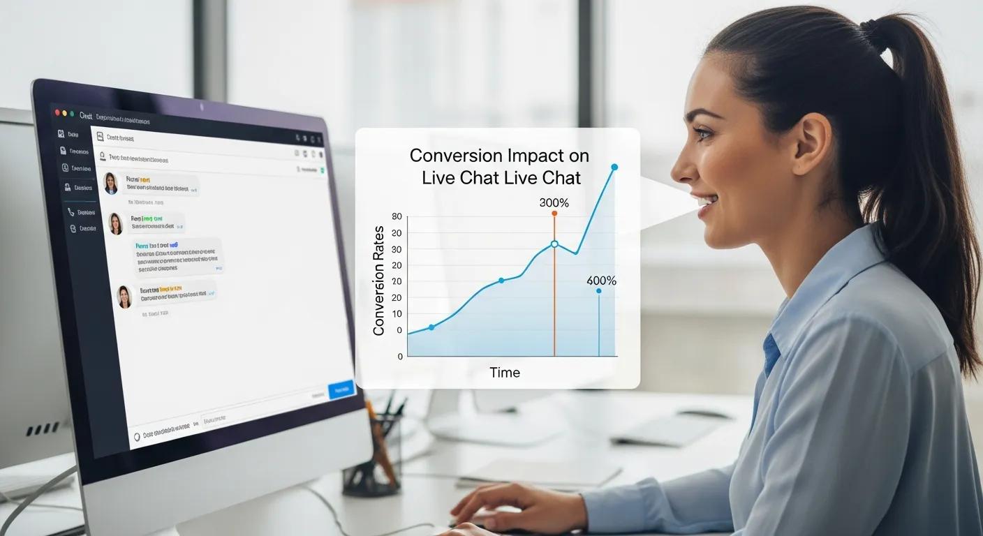 Customer service agent actively engaged in a live chat conversation, demonstrating how live chat impacts conversion rates
