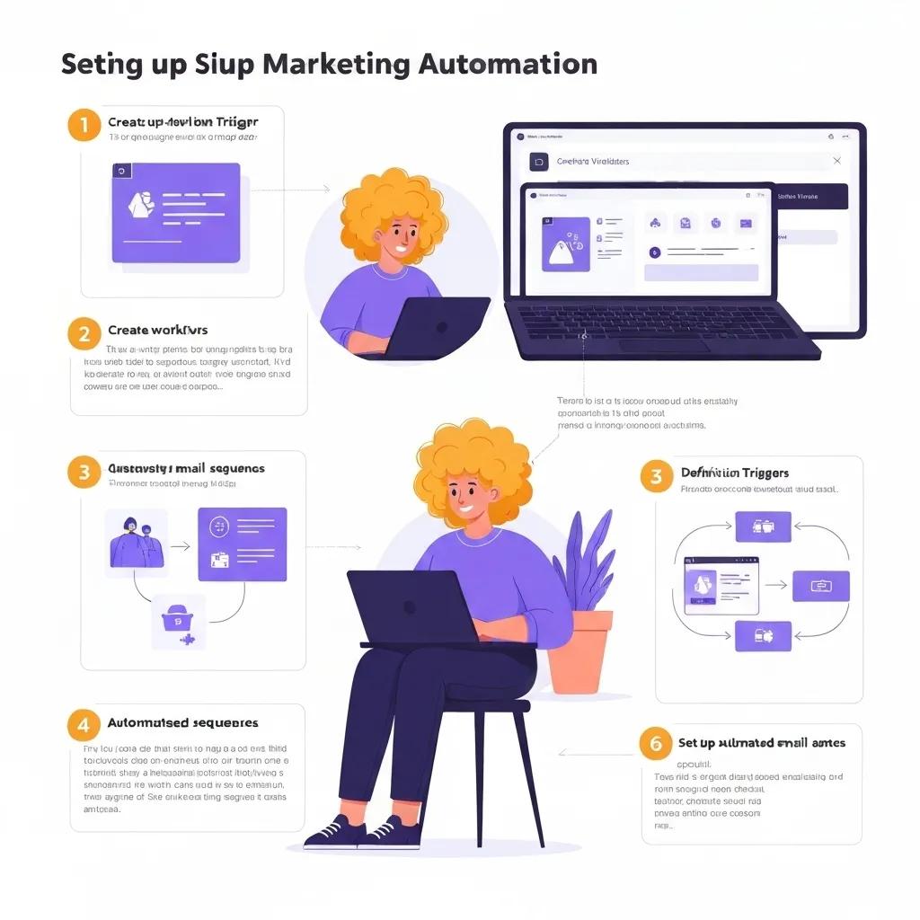 Visual step-by-step guide to setting up Shopify marketing automation, complete with intuitive flowchart elements