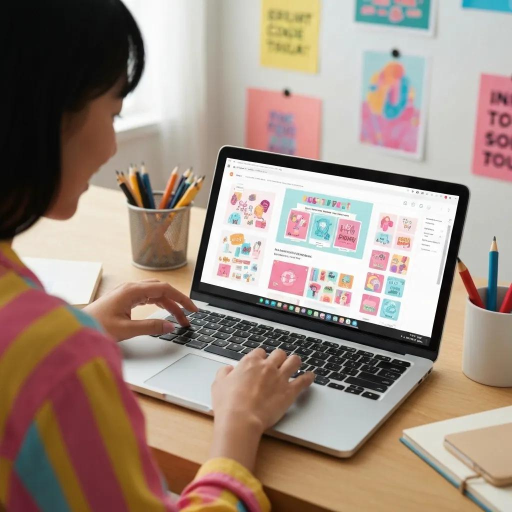 A merchant intently customizing a Shopify theme on a laptop, showcasing the process of advanced theme personalization