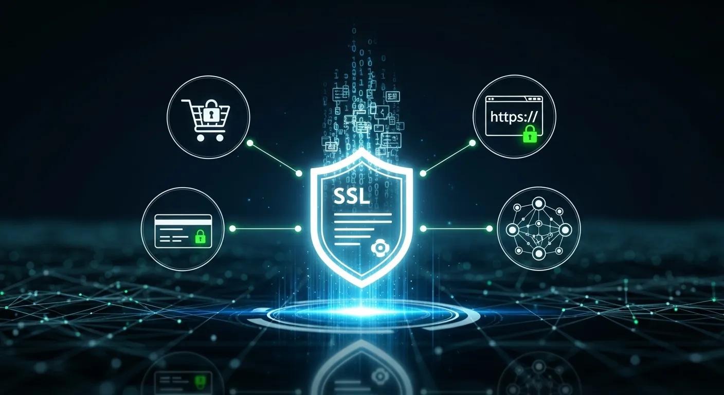 Digital representation of SSL certificates highlighting their role in e-commerce security