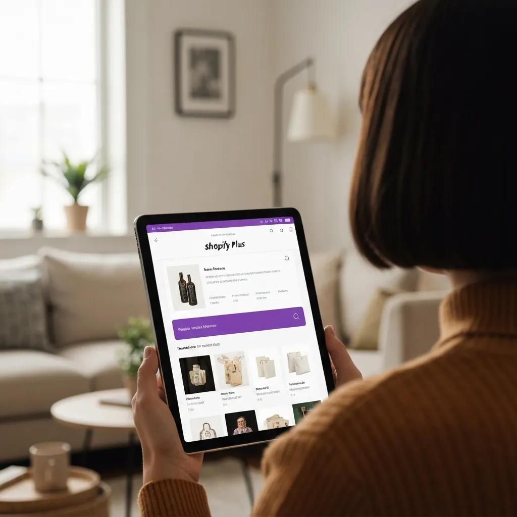 Customized e-commerce storefront on tablet showcasing unique branding