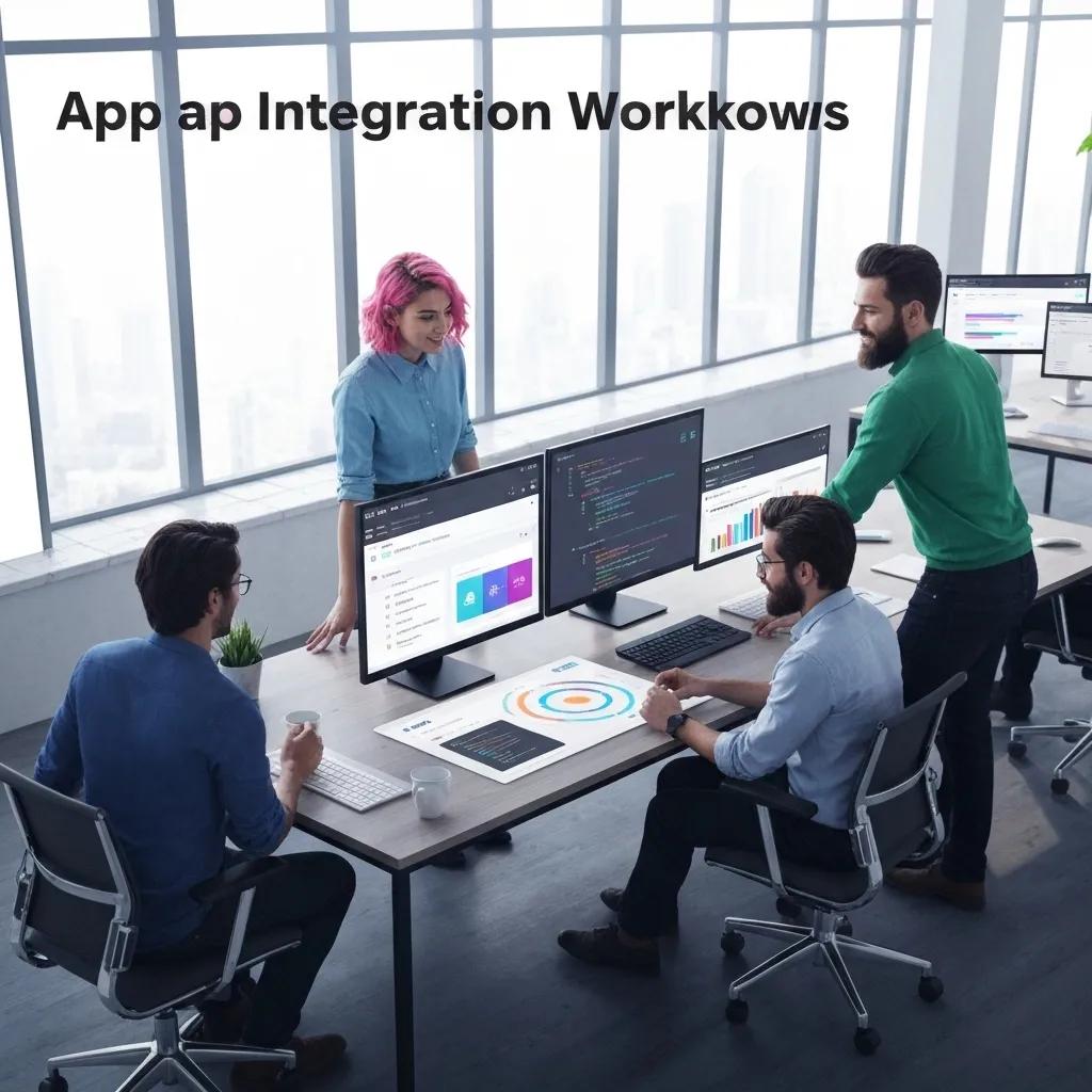 A collaborative team strategizing custom Shopify Plus app integration workflows