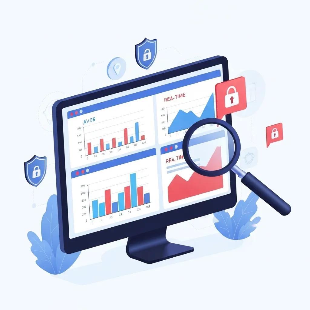 A digital fraud prevention system displaying real-time alerts and analytical graphs for threat detection.