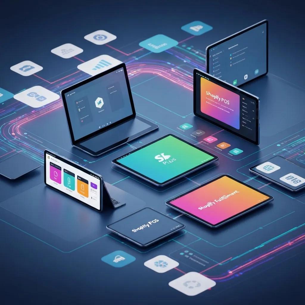 Interconnected digital systems illustrating Shopify Plus integration strategies