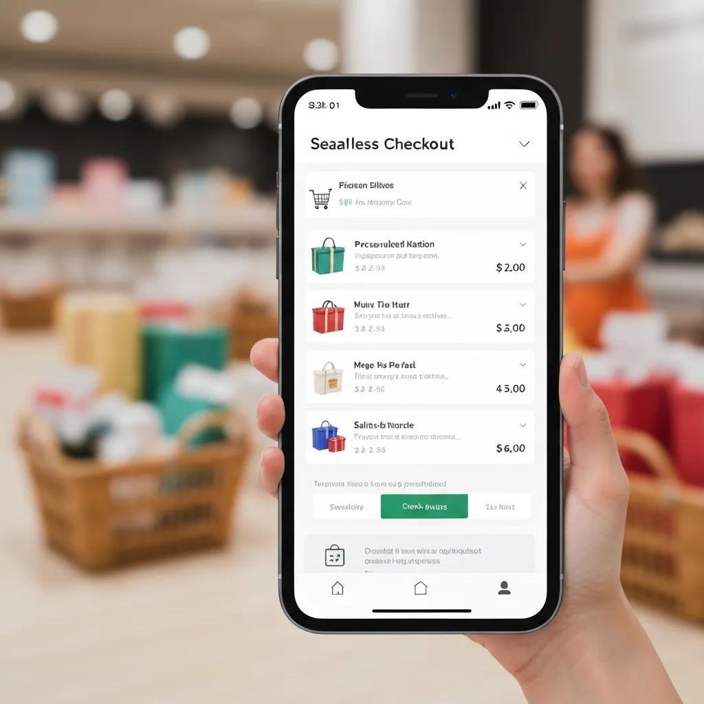 Mobile device showcasing a personalized checkout experience with dynamic promotions