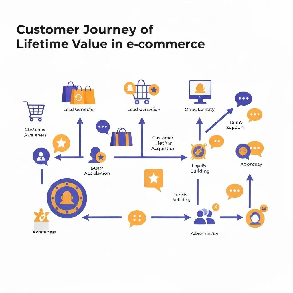Visual depiction of the customer journey highlighting the importance of customer lifetime value in e-commerce